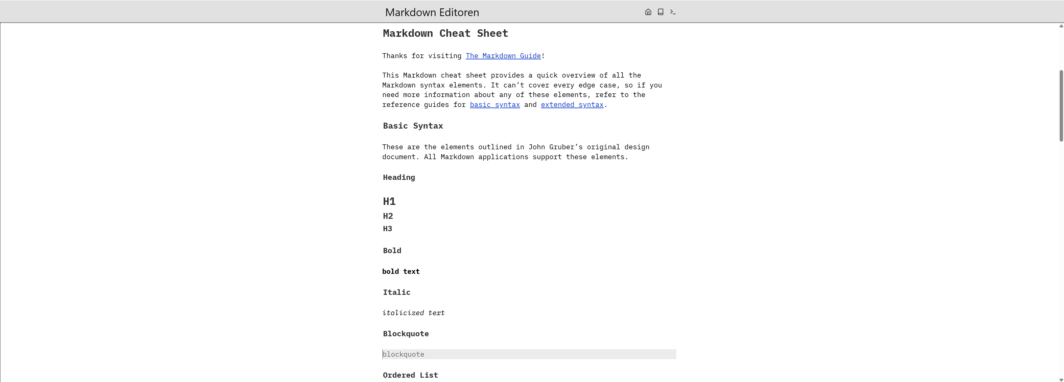 Silverbullet ohne Markdown live Preview Screenshot